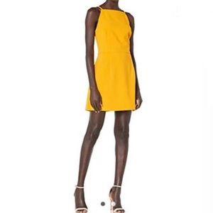 French Connection Whisper Light Sheath Mini Dress Mustard Size 12
